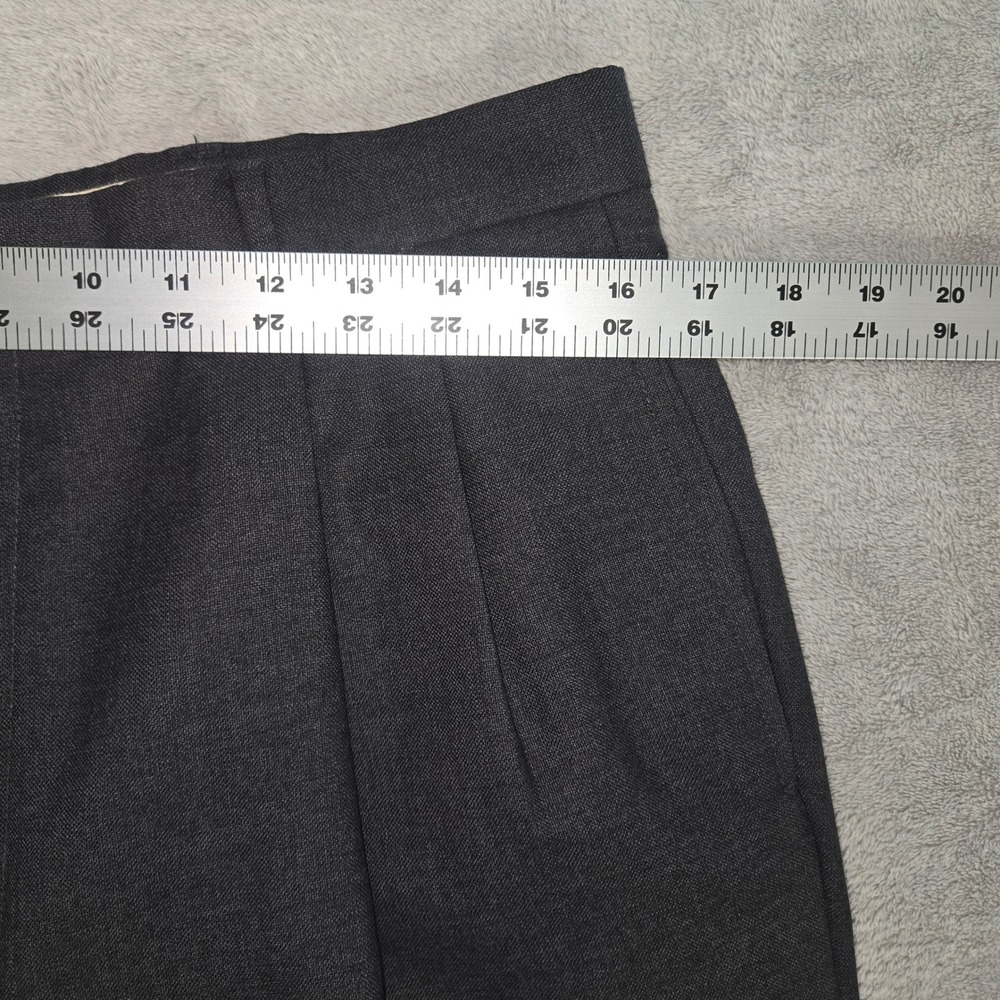 Jos A Bank Mens 33R Charcoal Gray 100% Wool Pleated Cuffed Dress Pants Trousers - Picture 9 of 10